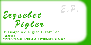 erzsebet pigler business card